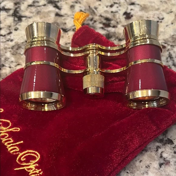 Elegant Red and Gold Opera Glasses - Picture 4 of 4